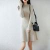 Women Sweater Dress 100% Wool TIDENOVEL O-neck Knit Long Pullover Winter Jumpers Wool Long Dress Female