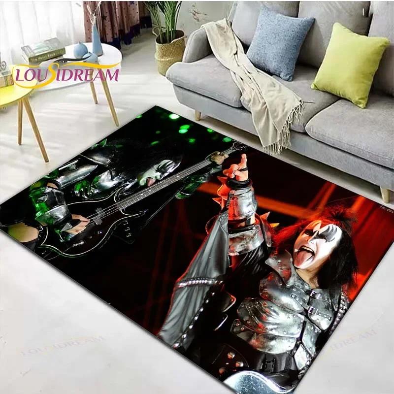 Berühmte Musik Heavy Metal Band KK-Kiss Bedruckte Teppiche Wohnzimmer Anti-Rutsch-Bereichsteppich Kinderzimmer Matten Yogamatte Großer Teppich