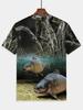 Men's 3D Carp Fishing T-Shirt - Breathable Summer Short Sleeve Round Neck Tee with Koi Fish Print, Casual Outdoor Wear Suitable for Fishing Trips,