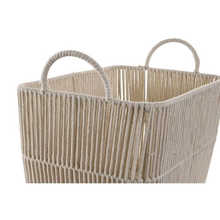 Jeu de paniers - Beige - Métal - Coton - Dimensions variées (39x29x31 cm)
