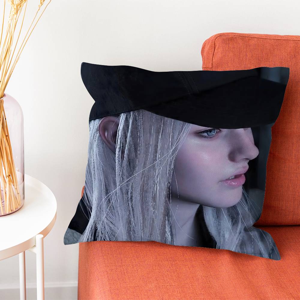 Rosemary Winters R-Resident Evil Village 8 Pillow Case Plush With Invisible Zipper Dustproof Sofa Cushion Cover For Home Decor