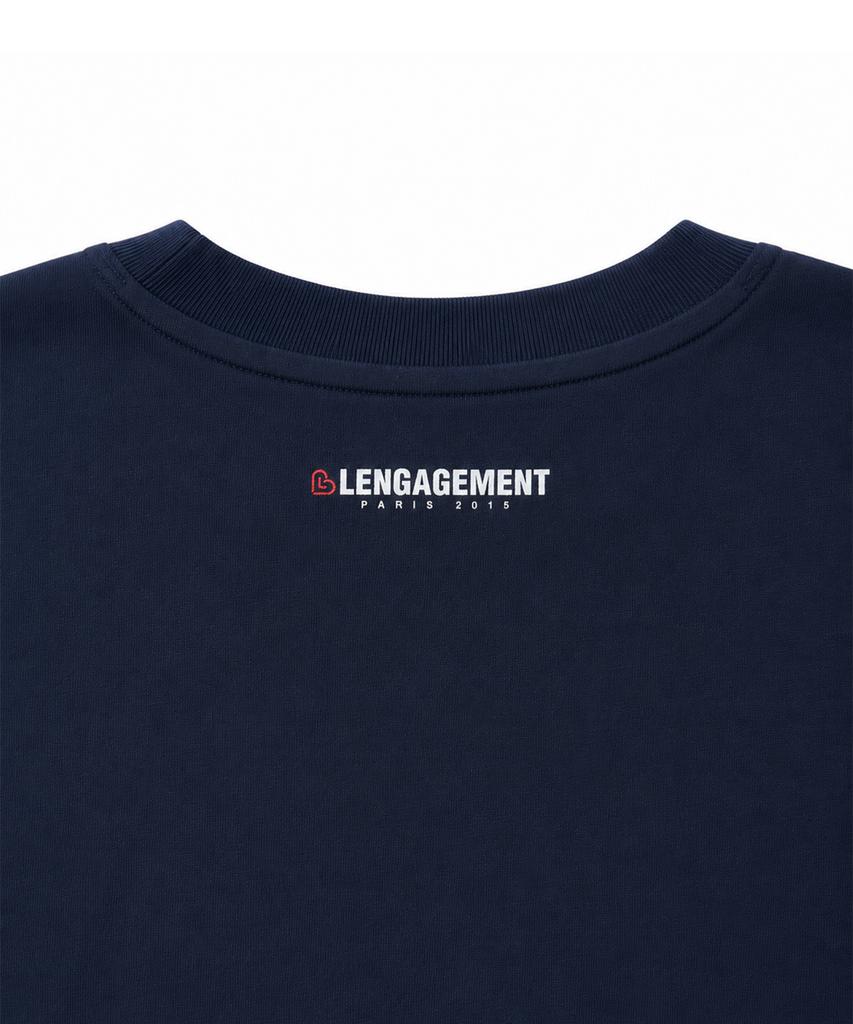 LENGAGEMENT Small Heart Relaxed Fit Modal Short Sleeve T-Shirt [Navy]