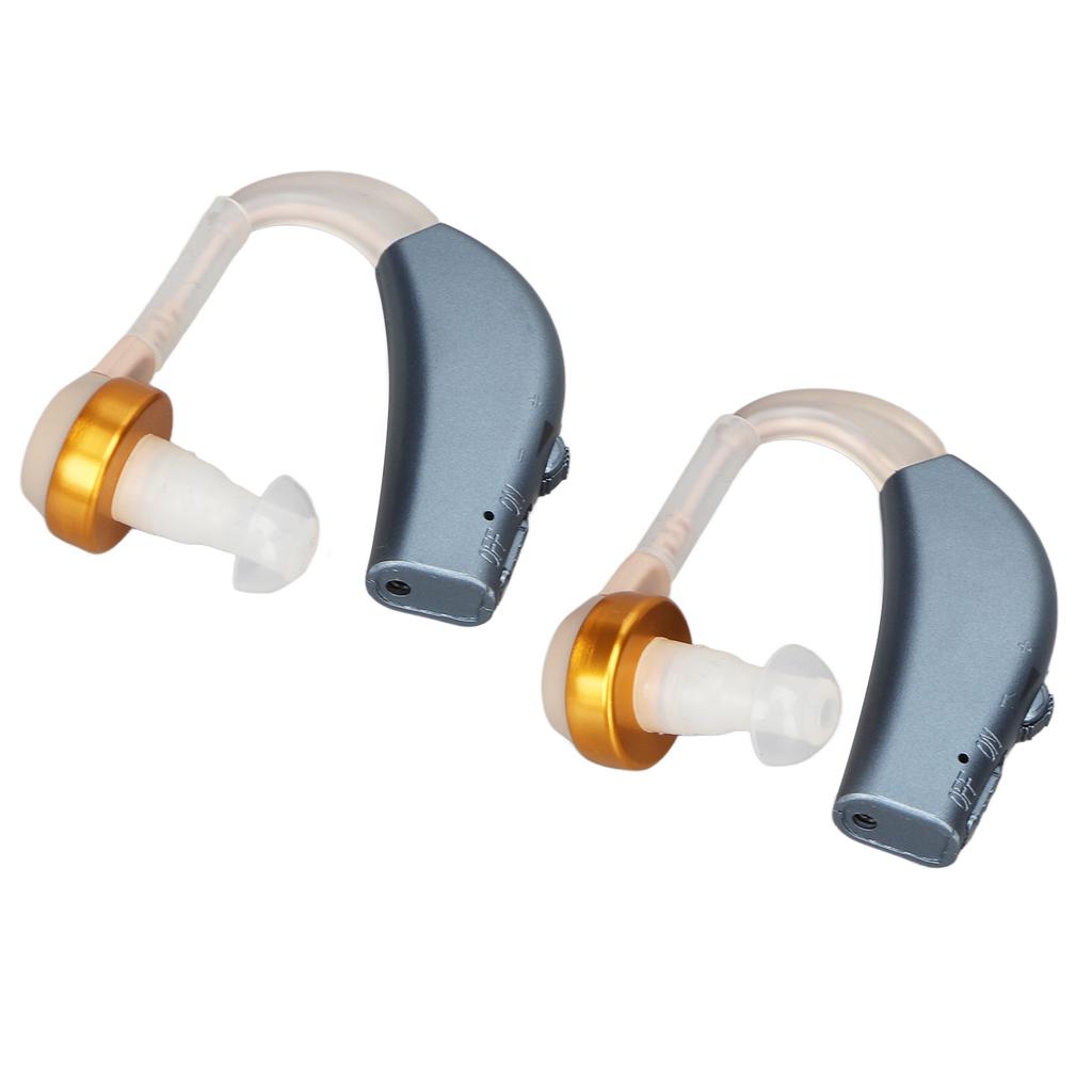 1 Pair Rechargeable Sound Amplifier Silicone Ergonomic Sound Aid Low Noise Compact Light Ear Listening Device Blue