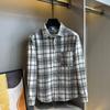 European and American Casual Style Plaid Shirt for Men, Long-Sleeved, Turn-Down Collar, Loose Fit, Button-Up Shirt, Loose Top for Young People