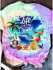 Women's T Shirts Ombre Graphic Animal Casual Short Sleeve Round Neck Regular Tops Daily Print Rainbow Summer Women's Clothing