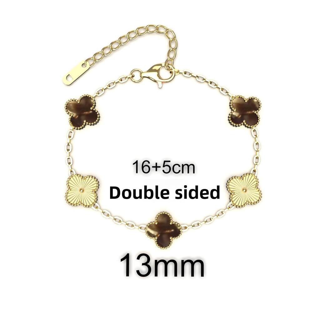 13MM Titanium Steel Four-leaf Clover Bracelet Small Fresh Fashion Petals 18K Does Not Lose Color Ladies Bracelet