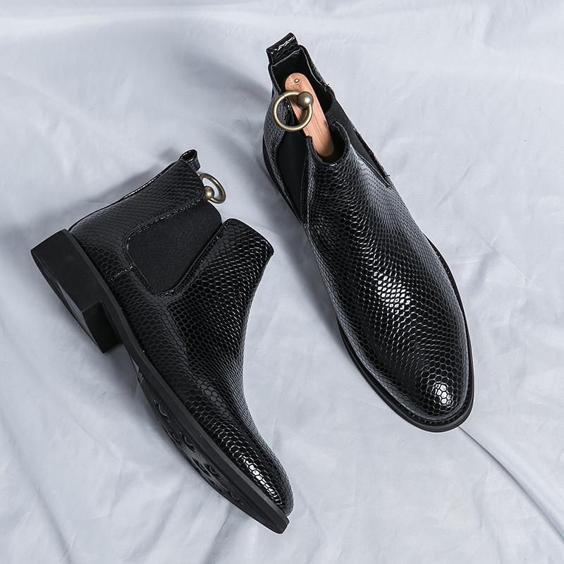 Chelsea Boots im britischen Stil für Herren Wildleder Herren Stiefeletten Vintage-Stil Business-Stiefel zum Anzug Allround-High-Top-Schuhwerk