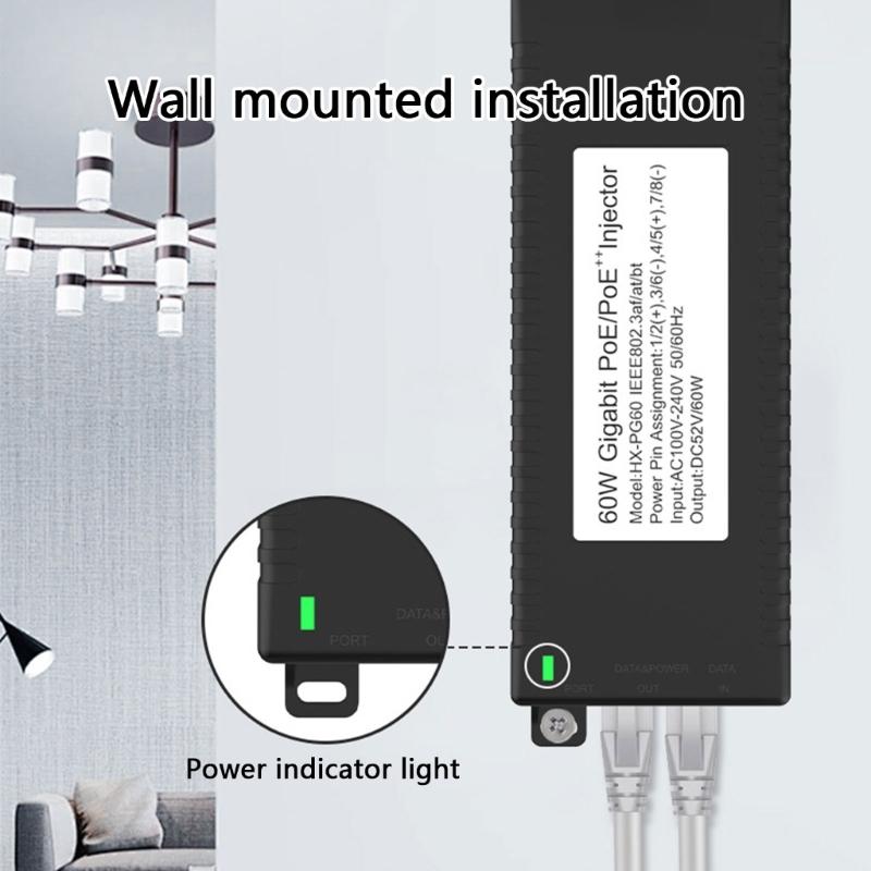 POE Injector Power Over Ethernet Adapters For Security Cameras And Aps Networking Devices With Overloads Protections