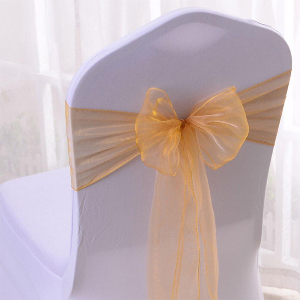 Seat Cover Tie Ribbon Chair Bows Sashes Events Banquets Wedding Reception Supplies Chair Back Decor