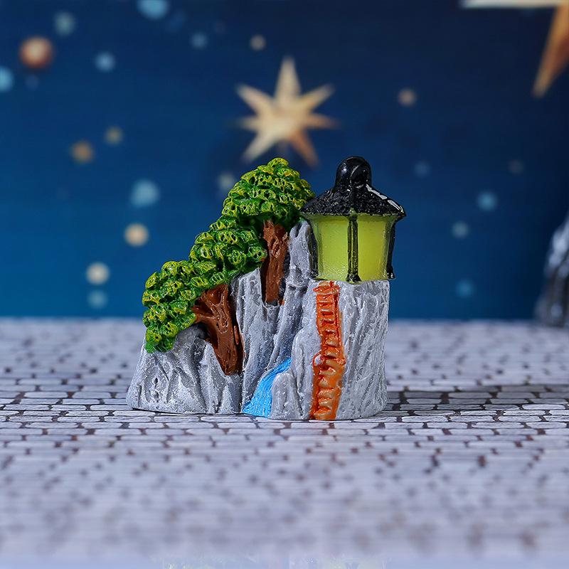 Creative Luminous Resin Rockery Ornament for Garden and Desktop Decoration