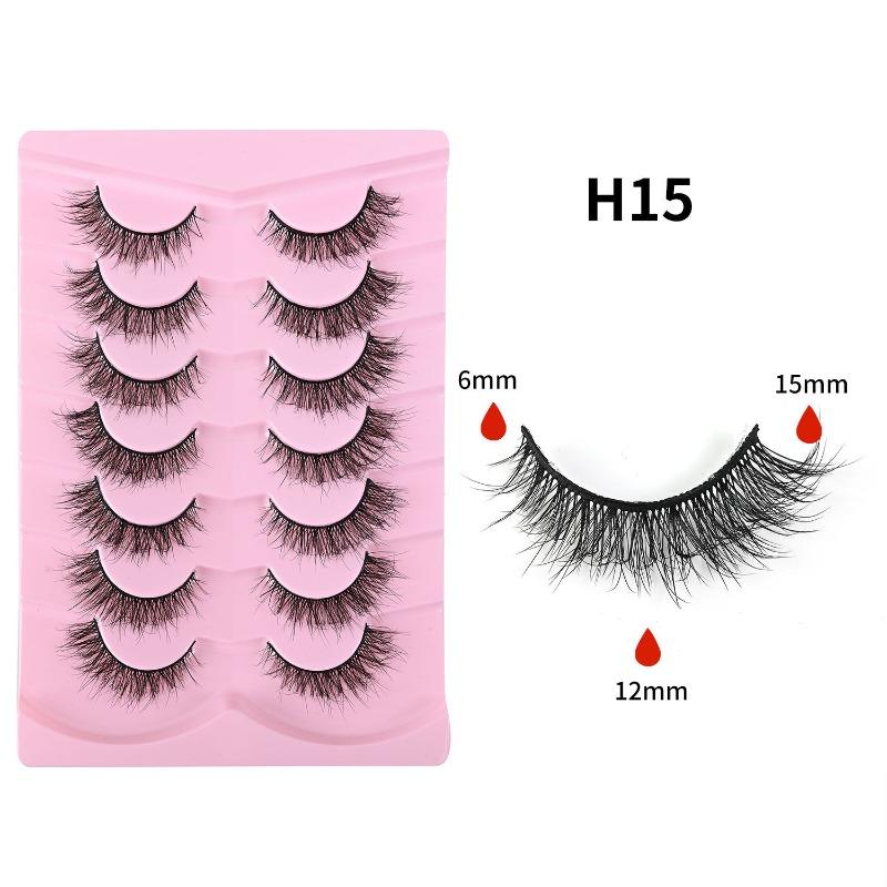 Seven Pairs of 5D Thick False Eyelashes, Natural Messy Eyelashes, Light and Unburdened, Self-grafted False Eyelashes