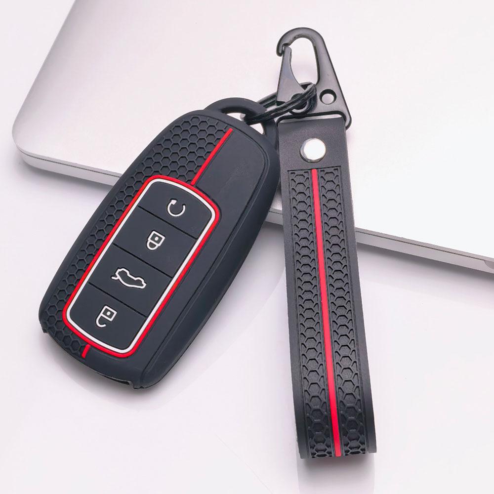 Key Cover for Chery Tiggo7 Tiggo8 Tiggo5X Arrizo5 Arrizo6 with Keychain Anti-Scratch Guard Shockproof Protection Soft Grip Texture