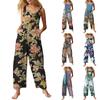 Dam Casual Jumpsuit Ärmlös Blommig Bomullsjumpsuit
