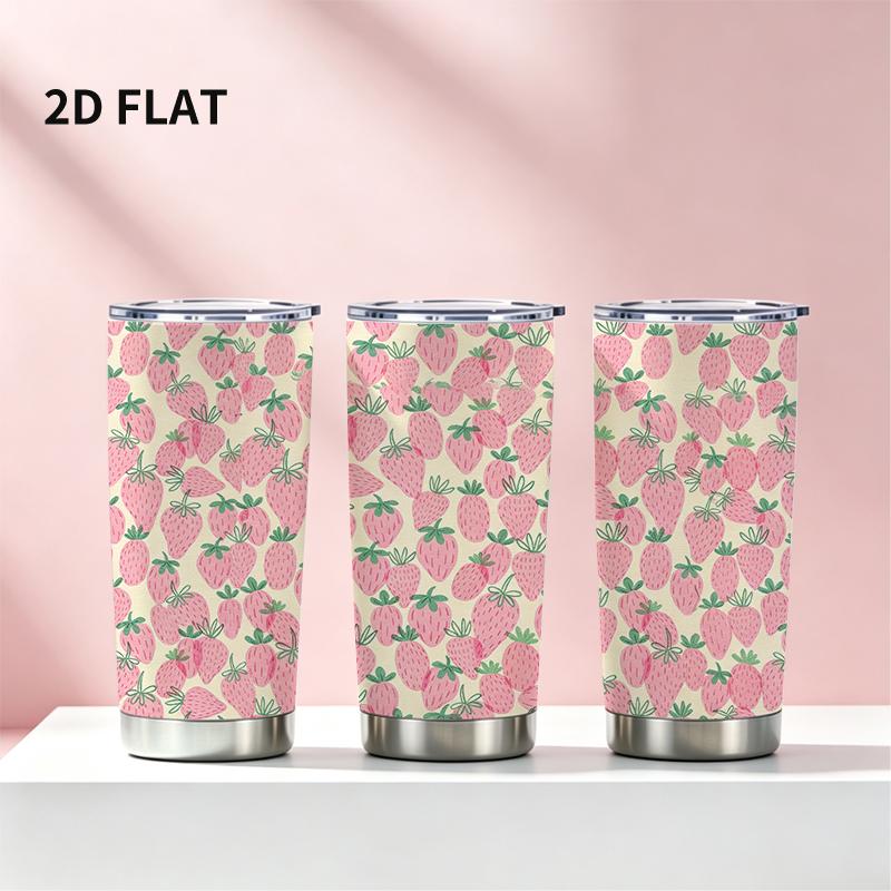 Car Tumbler 591ml Strawberry Element Straw Cup straight tumbler insulated travel cup stainless steel tumbler metal drink mug