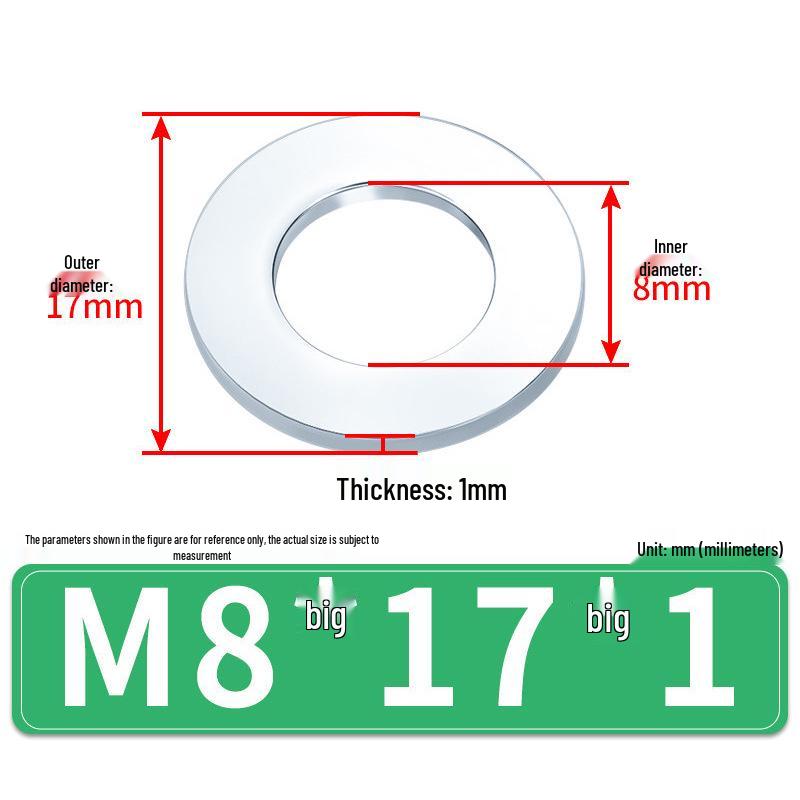 Extra Large Galvanized Metal Flat Washers - Sizes M1.6 to M14
