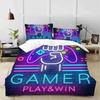Gamepad Controler Bedrom Beding Sets for Young Boys Ten Gaming Soft Duvet Cover Set Twin Sized Dimensions,Play Video Games Warm Comforter Cover Bed