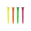 TOUR TEE PRO NEONS 80mm Rule Compliant 2024 Colorful Golf Tees for Easy Teeing Up [Authentic] (4 tees) T-489 USGAR&A Fluorescent/Clear