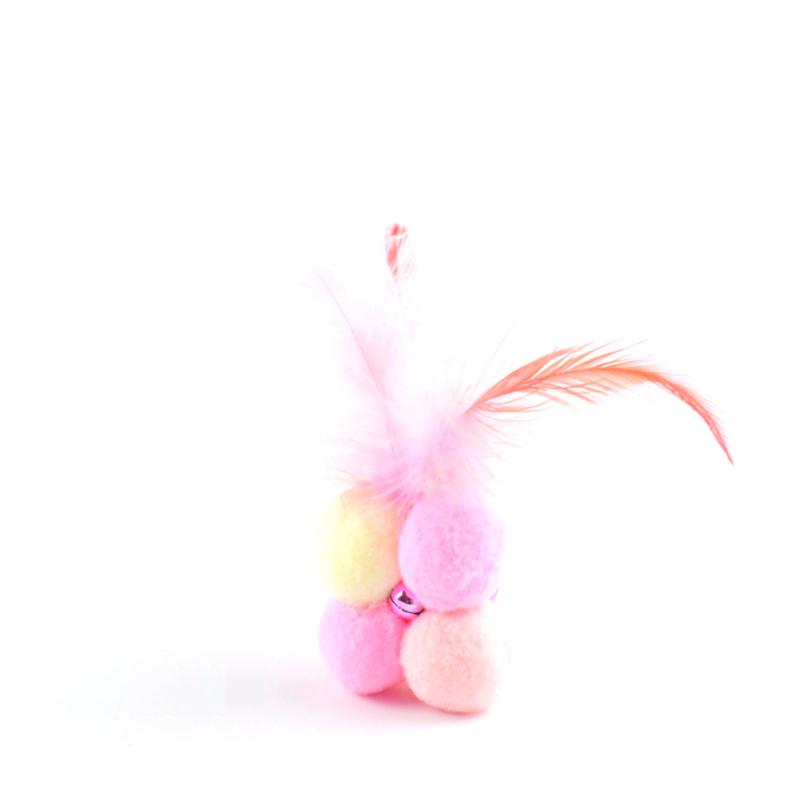 Feather Soft Plush Ball With Bell Cat Teeth Cleaning Toy Funny Interactive Toys