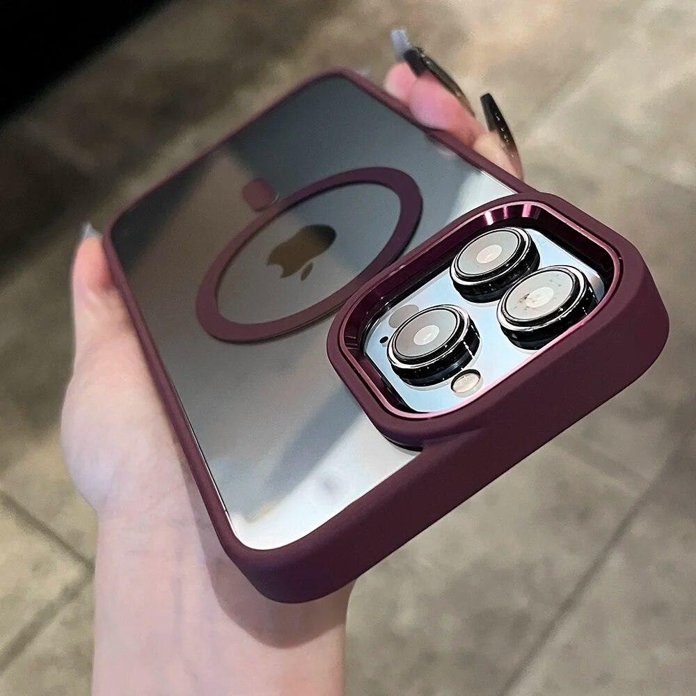 

Магнитный чехол для Magsafe с беспроводной зарядкой для iPhone 15 14 Plus 13 12 11 Pro Max, противоударный бампер, прозрачный защитный чехол For iPhone 11Pro Max