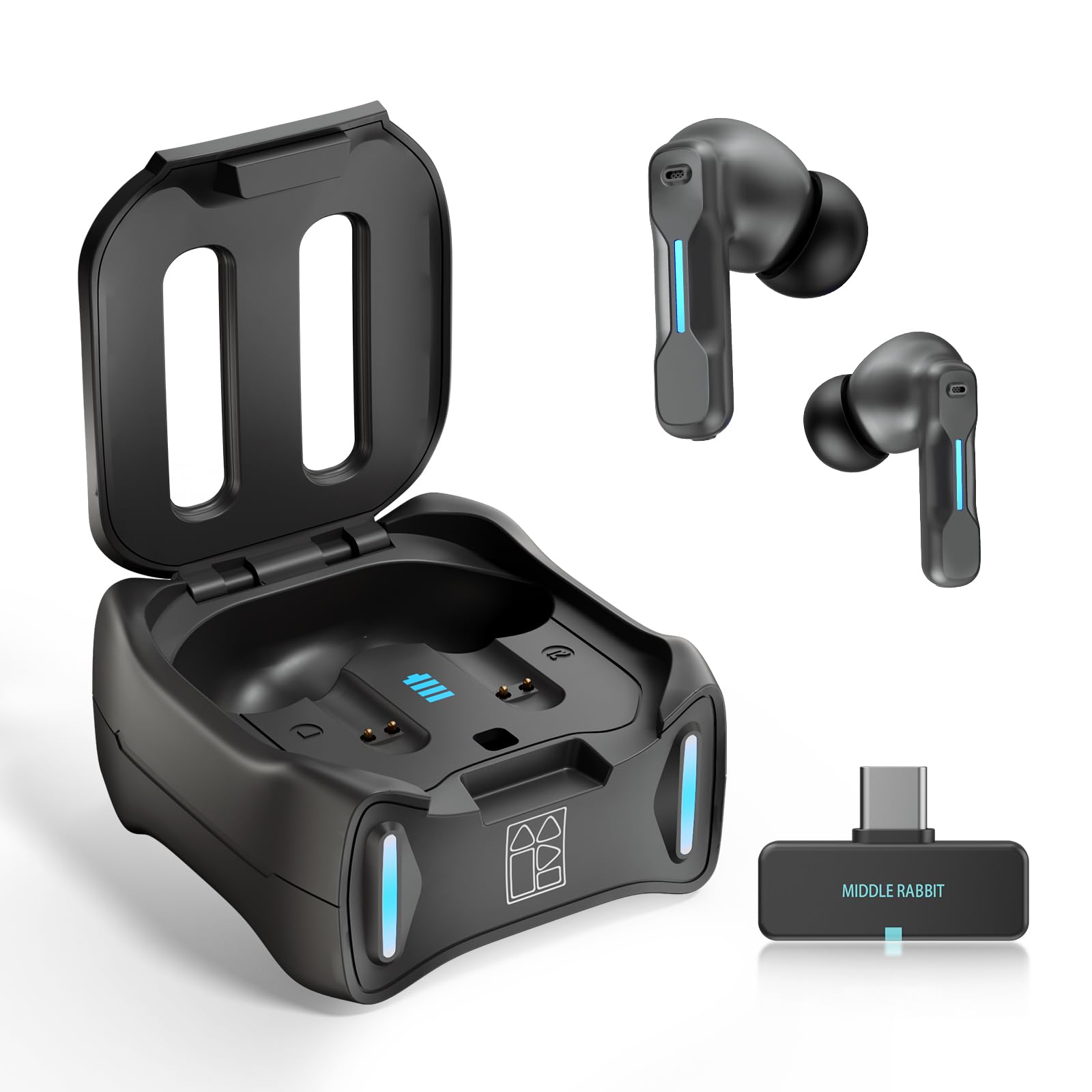 

Беспроводные игровые наушники 2.4G, Гарнитура для PS5, Наушники для ПК, Беспроводной USB-адаптер 2.4 ГГц, Ультранизкая задержка 30 мс, Bluetooth, Встроенный микрофон, Шумоподавление