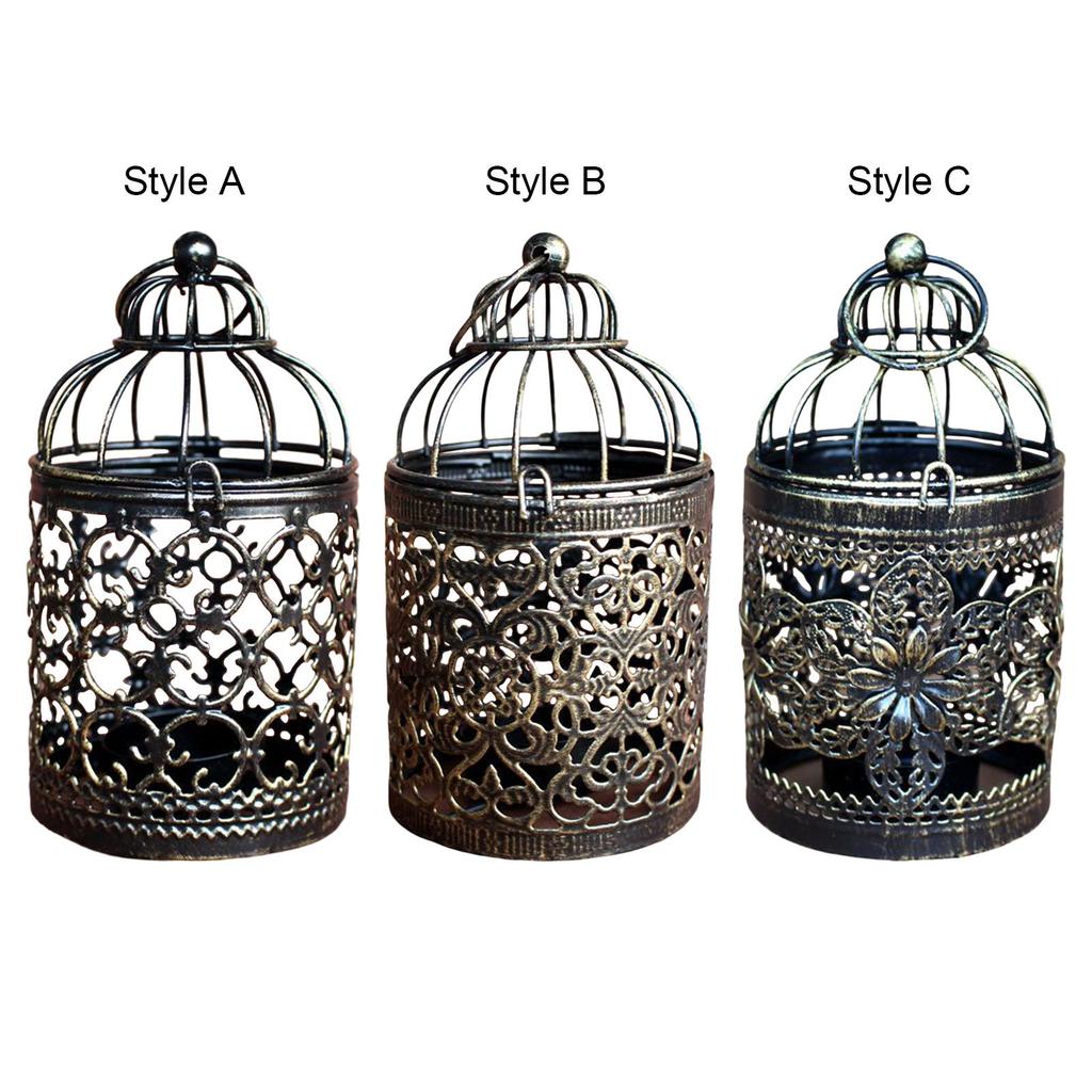 Metal Hanging Birdcage Candle Holder Decorative Candle Lantern Hollow Out Centerpiece for Indoor Outdoor Party Wedding Decor