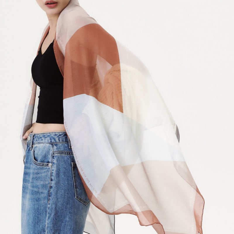 

ONSZ Color Block Long Scarf BEIGE