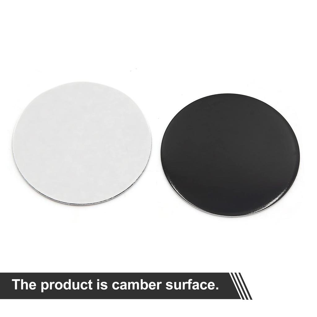 uxcell Aufkleber für Radkappen, schwarze Aluminiumlegierung, 65 mm Durchmesser, Auto-Emblem-Aufkleber, 4 Stück