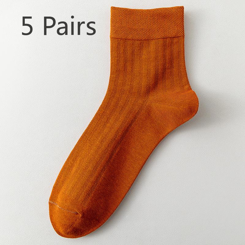 

5 Pairs of Men s Summer Thin Pure Color Cotton Sweat Absorbent Breathable Deodorant Socks 5 Pairs