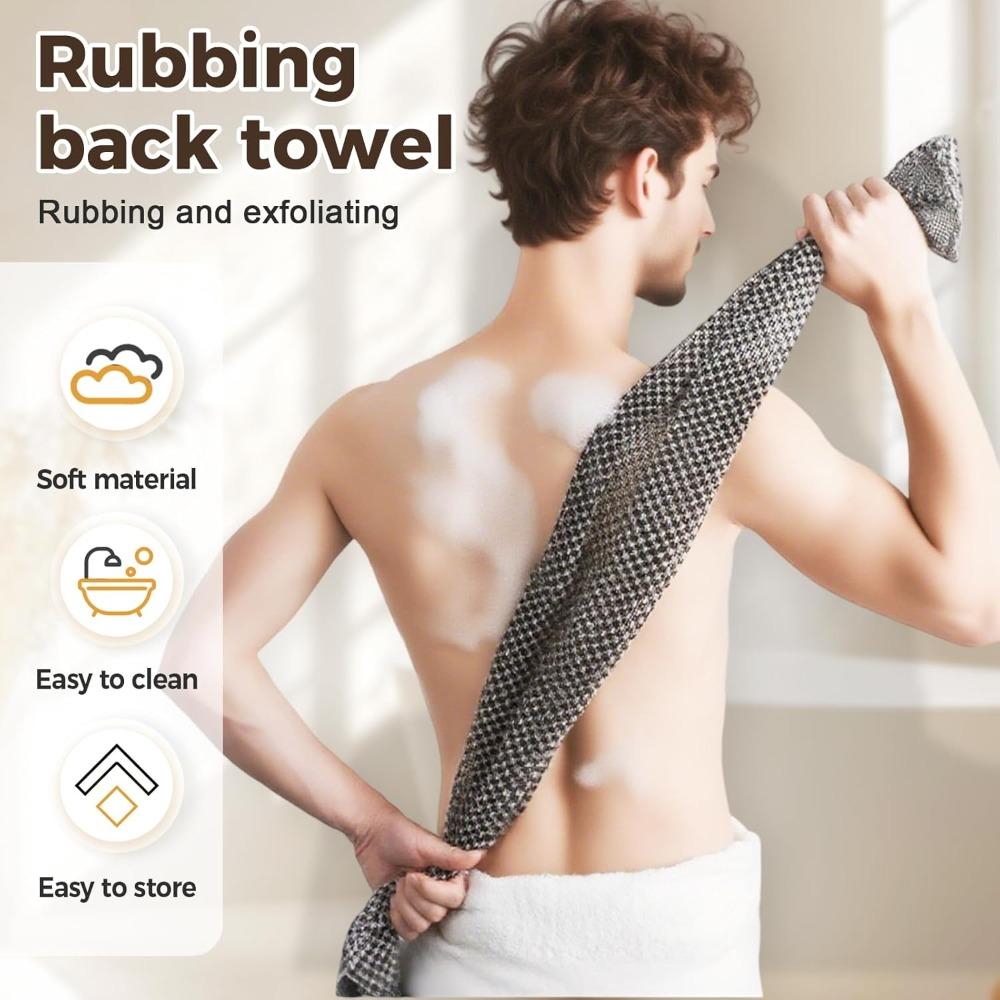Exfoliating bath towel, 2026 new style, exfoliating back scrub towel, suitable for body and face, reusable exfoliating back scrub towel (3-pack-A)