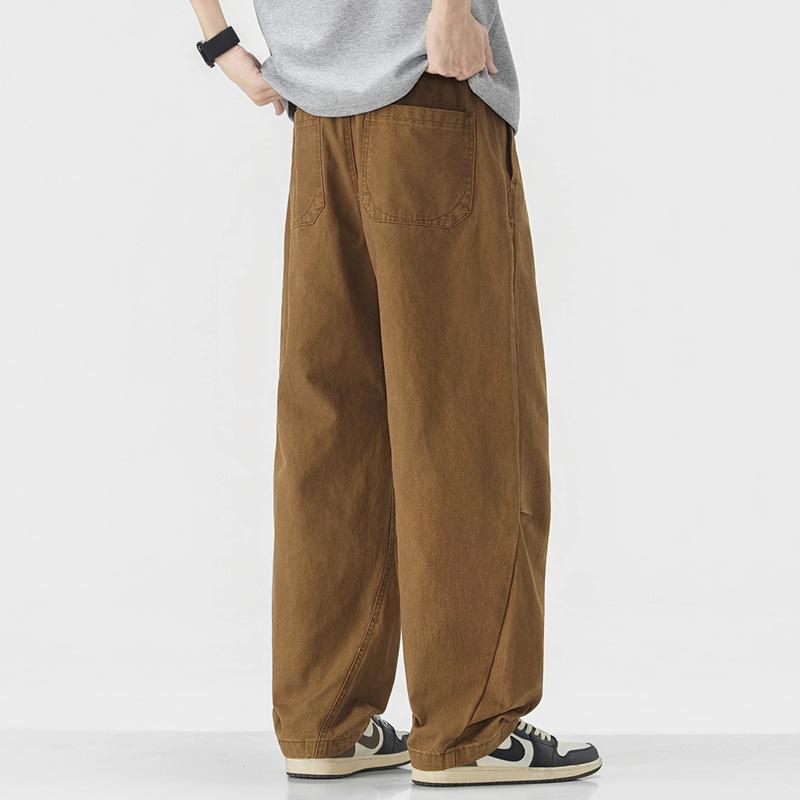 Spring new three-dimensional tailoring casual pants men's American trendy brand versatile loose wide-leg straight trousers