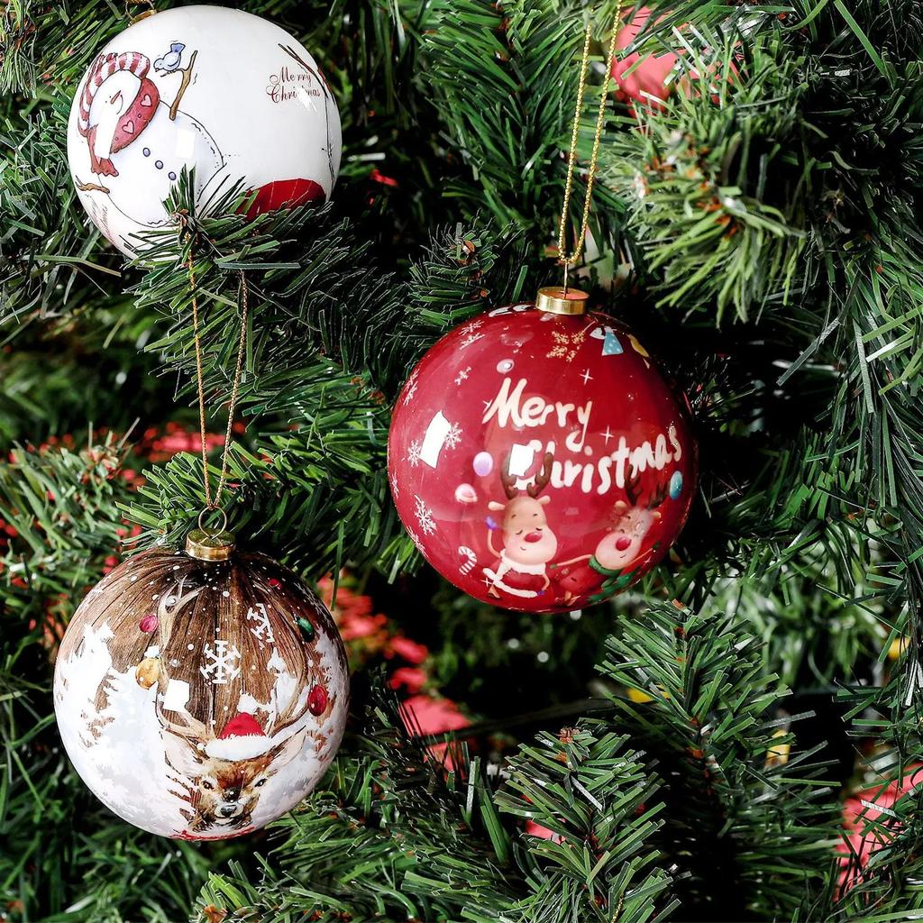 8CM Cm Christmas Ball Ornaments Creative Christmas Tree Decorations Household Outdoor Fun Pvc Inflatable Toy Ball Christmas Gift