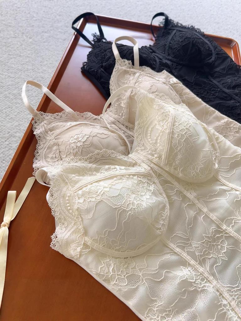 Women's French Lace Camisole: Padded, Boned, Slimming, High Elasticity - Wear Alone or As Layer