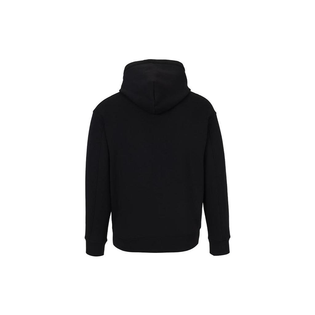 Emporio Armani Ea Fw22 Letter Print Hooded Pullover Long Sleeve Casual Sweatshirt Men Sweatshirt Black 6L1MM9-JHSZ-0058
