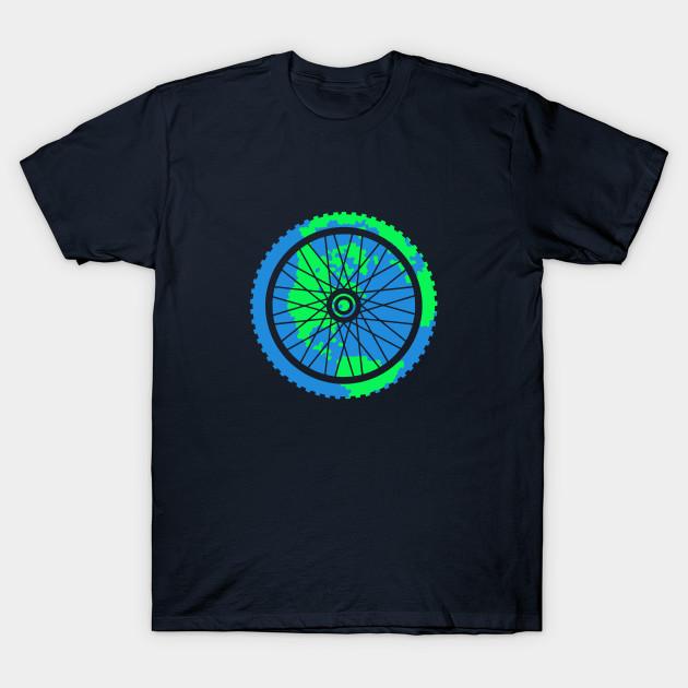 Men Black Print T-shirt Mountain Bike Tire Earth Gear Graphic Biking Design No-Cut Transfer Paper Print Cotton Tshirt 3XL тёмно-синий