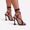 2021 Women's Fashion High Heels: Apricot Roman Lace-up, Thin and Thick Heels, Summer Square Toe, Large Size