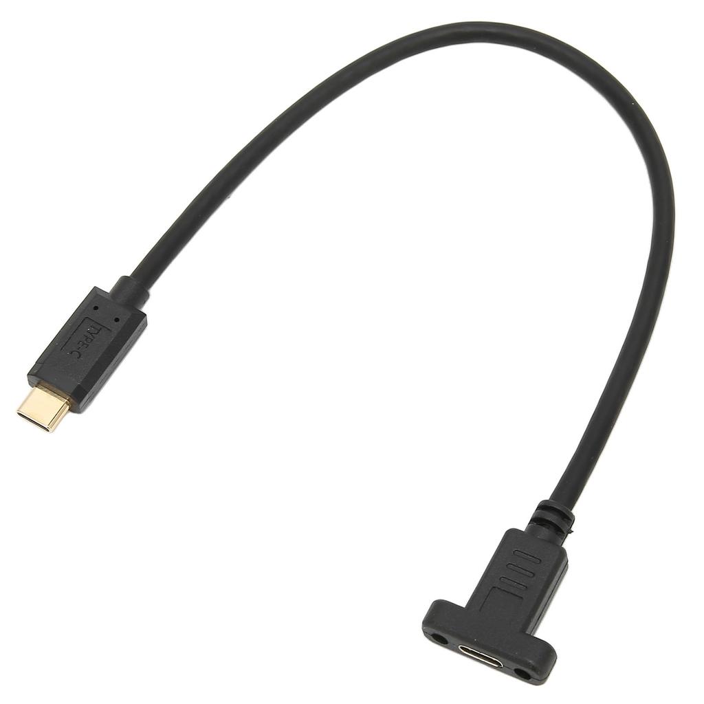 USB Extension Cable 0.3M USB 3.1 Type C Male to Female 10Gbps Gold Plated Data Cable with Panel Mounting Screw Hole