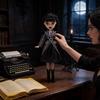 Wednesday Addams 9 Zoll PVC-Puppe mit Schuluniform und dunklem Stil Dekor