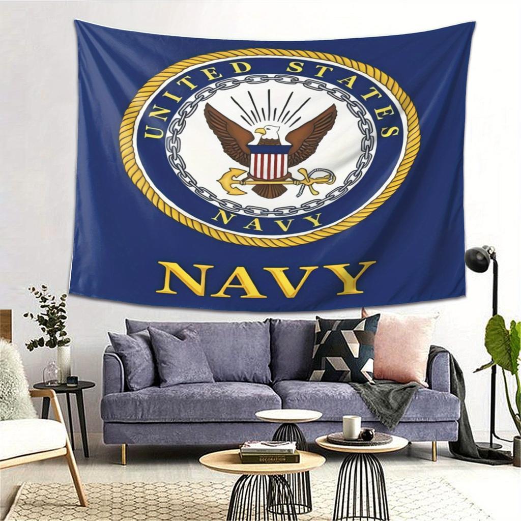 US Navy Badge Tapestry  Show Your Pride and Honor with This Official Military Symbol  Ideal for Bedroom Decoration