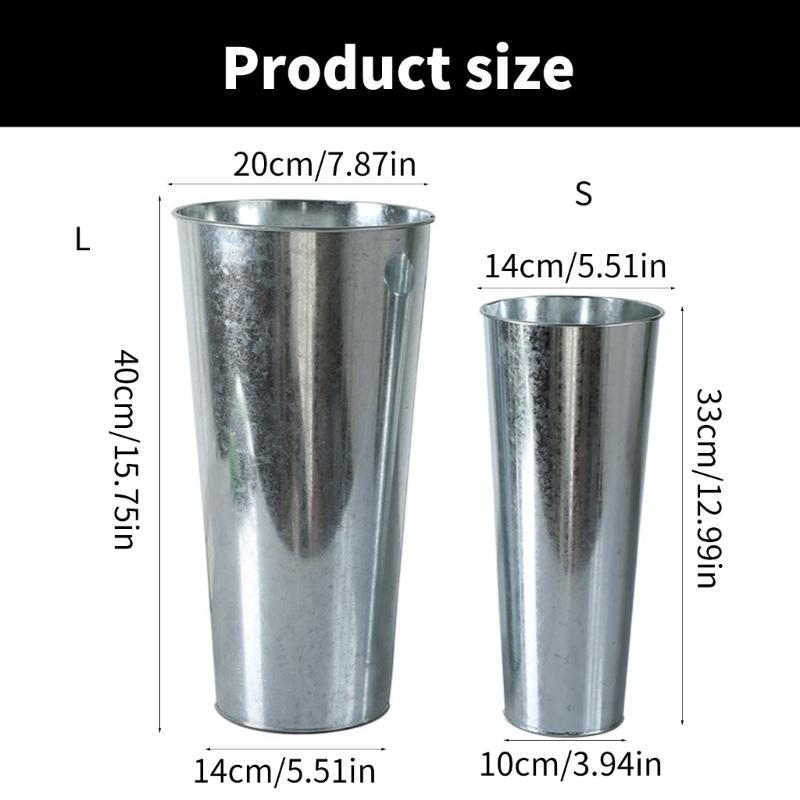 Vintage kovová váza Francouzské styly Kbelík Železný držák na květiny Stolní středové dekorace pro sušené květinové aranžmá