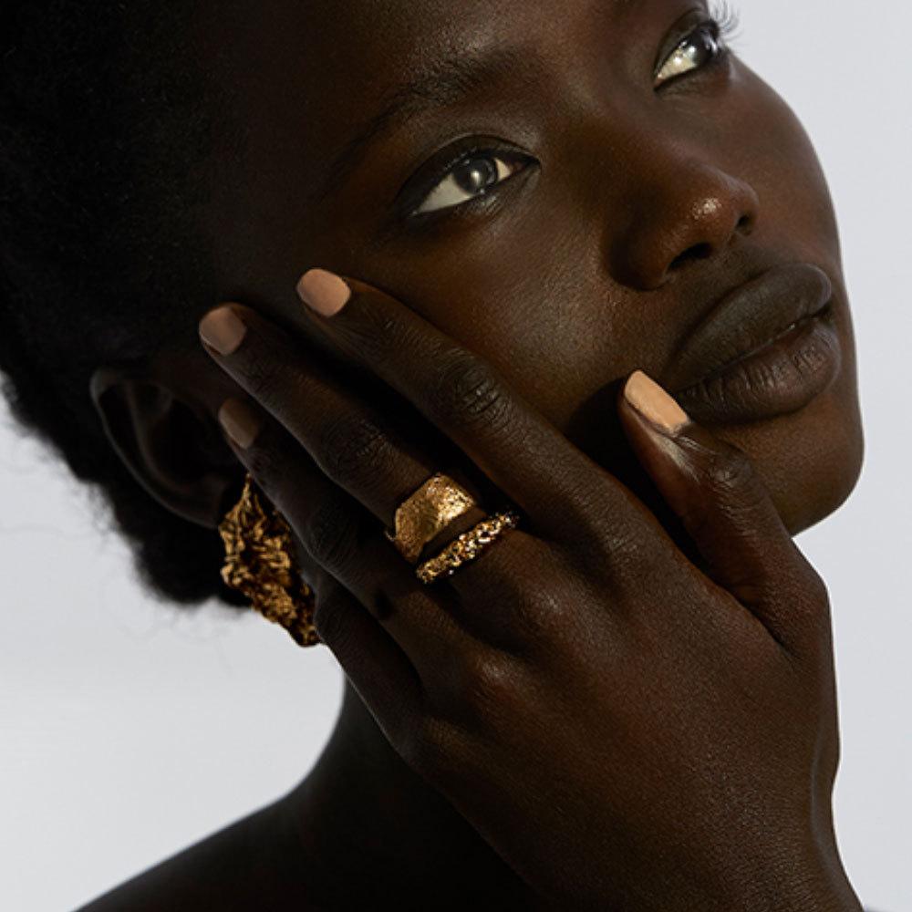 Concave-convex texture ring ins niche design fashionable personalized ring exaggerated European and American jewelry