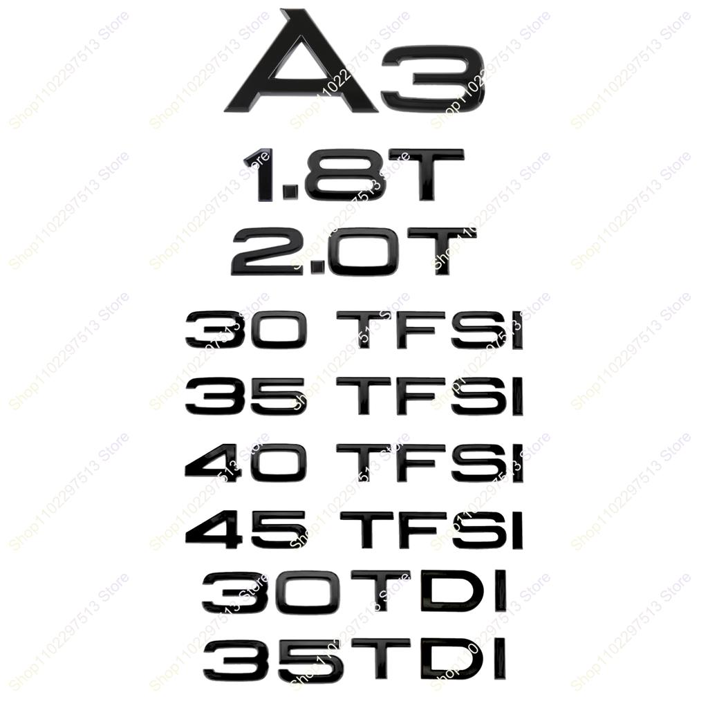 ABBD1 3D Chrome Black 45 40 35 30 TFSI 30 35 1.6 TDI 1.8 2.0 T ABS Emblem For A3 Series Car Trunk Styling Decals Badge Sticker