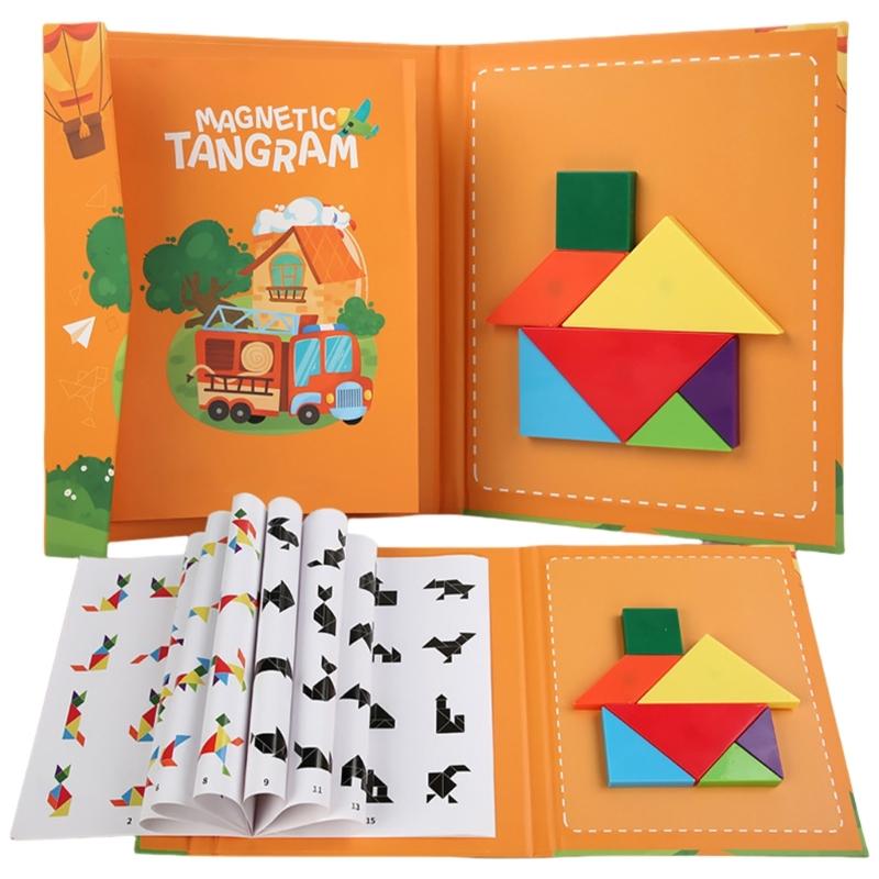 

Creative Puzzle Book Toy for Kids Shape Color Sorting Tangram Puzzle Game Education Learning Toy for Preschool Child 1