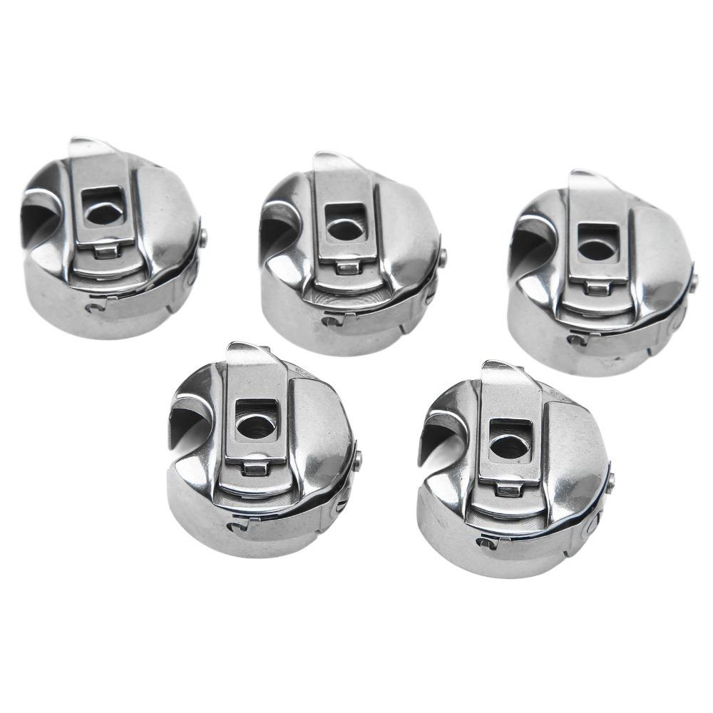 

5Pcs Stainless Steel Sewing Machine Bobbin Case High Precision Silver Electric Sewing Machine Bobbin Universal