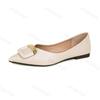 Fashion Women Flats Pointed Toe Metal Square Button Solid Color Spring Summer Women's Single Shoes Banquet Wedding Luxury Plus 43 Size