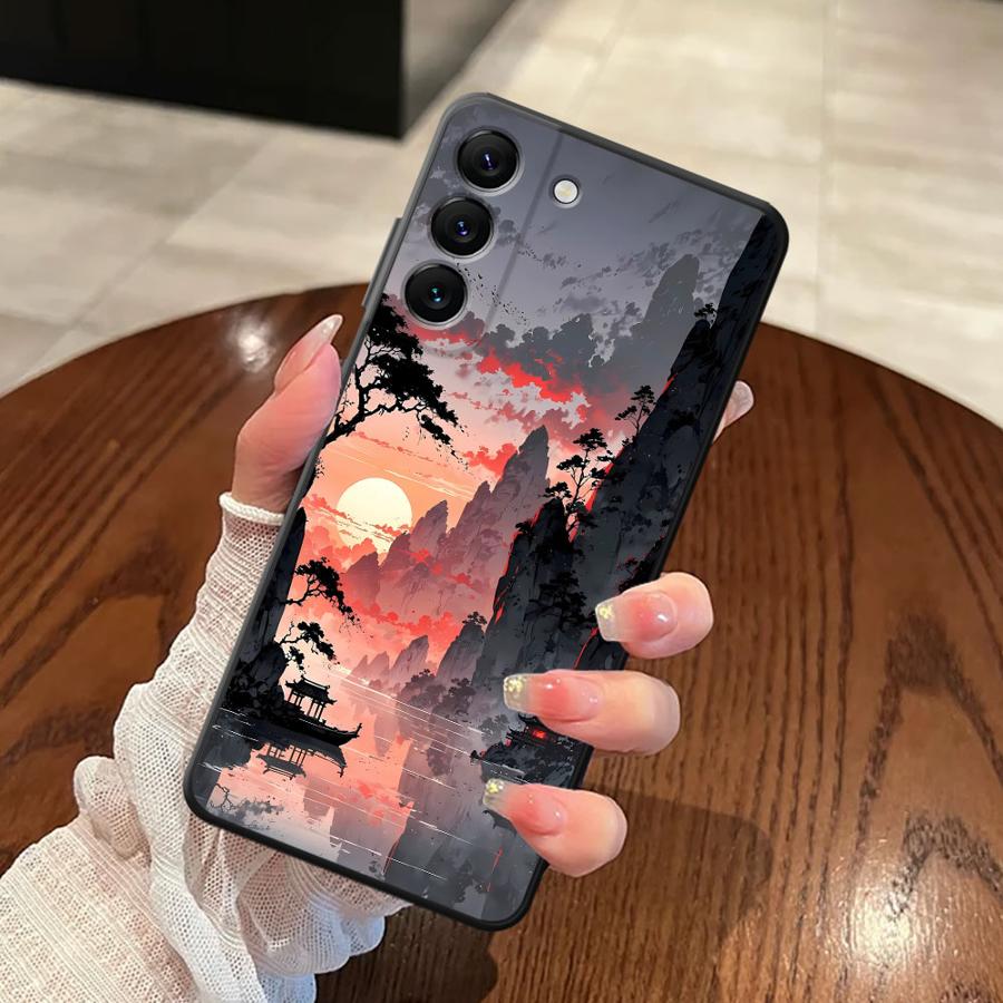 Ink Art Print Japanese Landscape Mountain Case for Samsung Galaxy A73 A51 A32 A22 A24 A55 A41 A53 A35 A23 A25 A71 A52 A36 A26