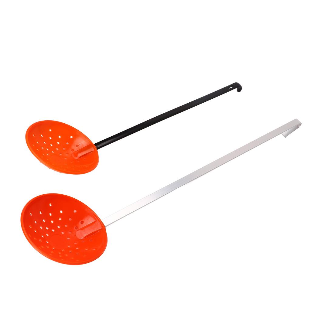 2pcs Ice Fishing Ladles Rapid Filtering Strainer Scoop with Plastic and Aluminum Alloy Handles Hook for Winter