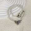 Sweet and cool wind irregular blue butterfly glazed necklace female personality niche trend versatile high sense collarbone chain jewelry