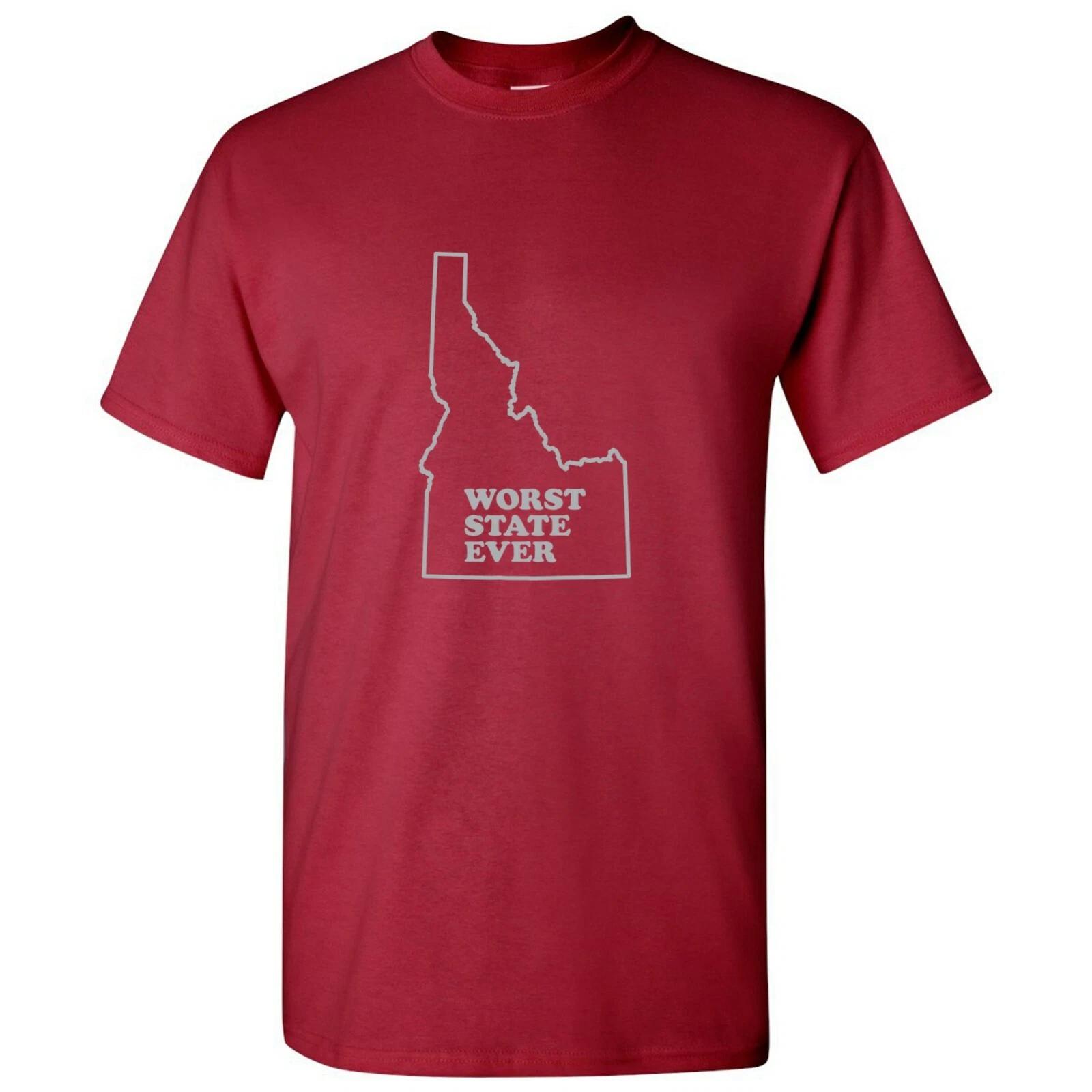 Idaho Worst State Ever Basic Cotton T-Shirt - Cardinal M