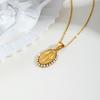 Personalized Zircon Virgin Mary Pendant Necklace for Women, Stainless Steel Gold Plated Necklace,Religious Prayer Amulet Jewelry