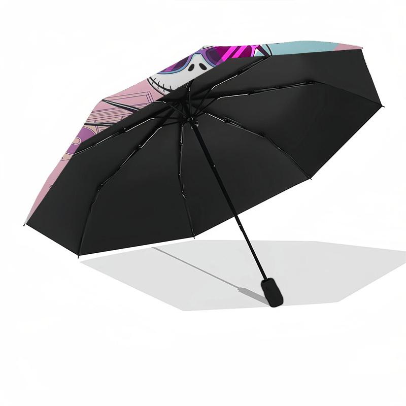 Nightmare Before Christmas Themed Automatic Opening and Closing Umbrella, Brightly Colored 8-rib Portable Umbrella, Suitable for Men and Women, A Perf